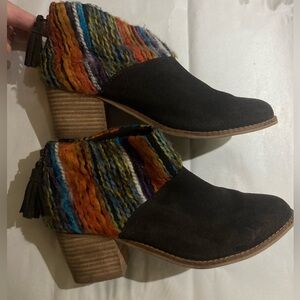 Toms suede knit ankle boots
